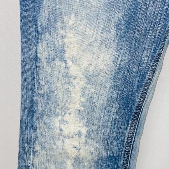 ReRock Express Jeans Womens Artsy Unique Bleached Acid Wash Bootcut 4 - Picture 6 of 12